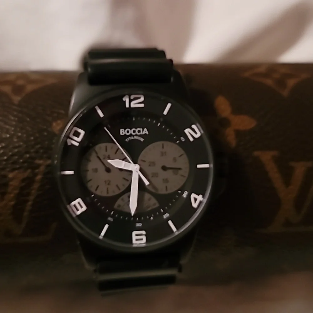 Mens Boccia id.‎ Titanium Chronograph Watch 3 Working Subdials Black & Grey
